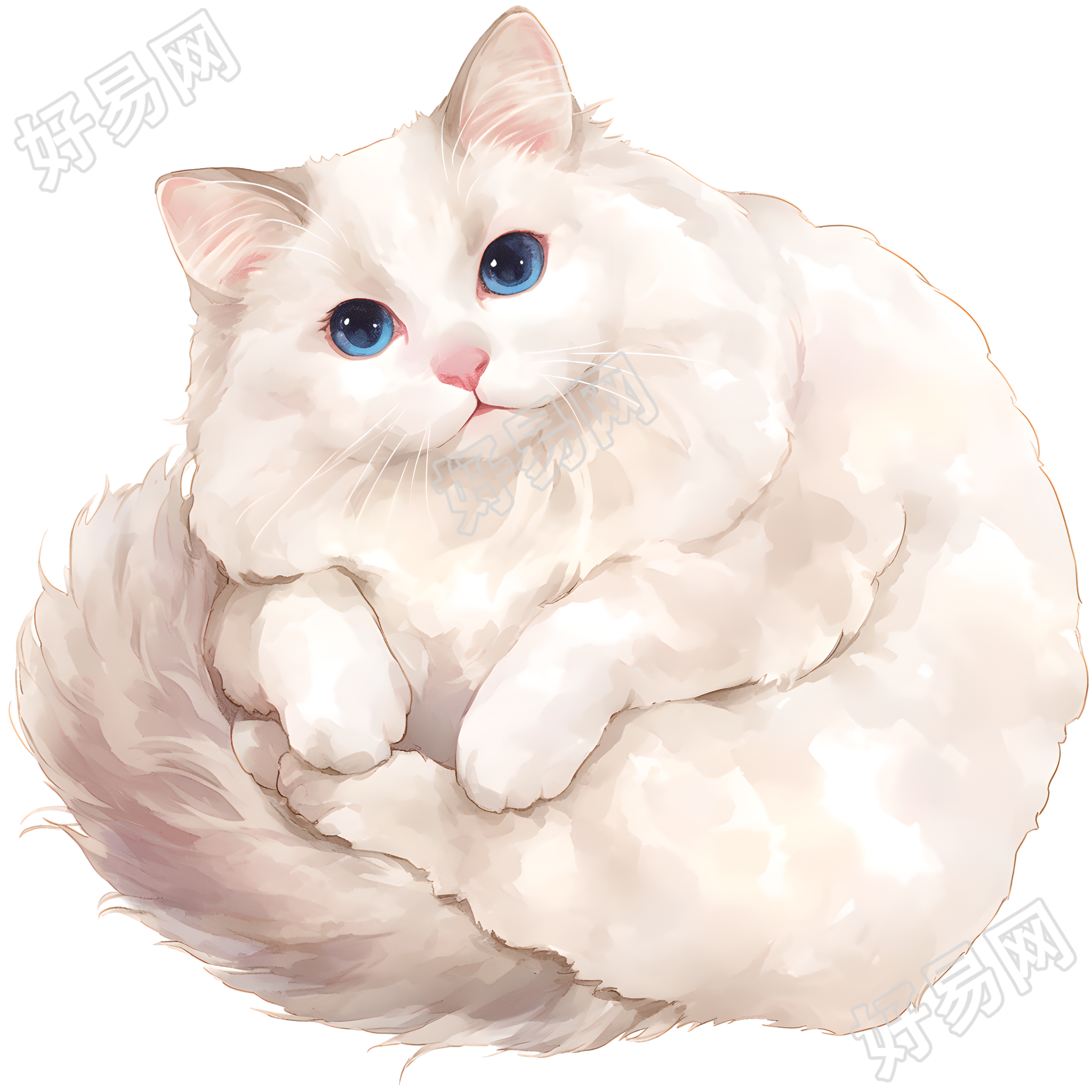 猫咪简约风格插画