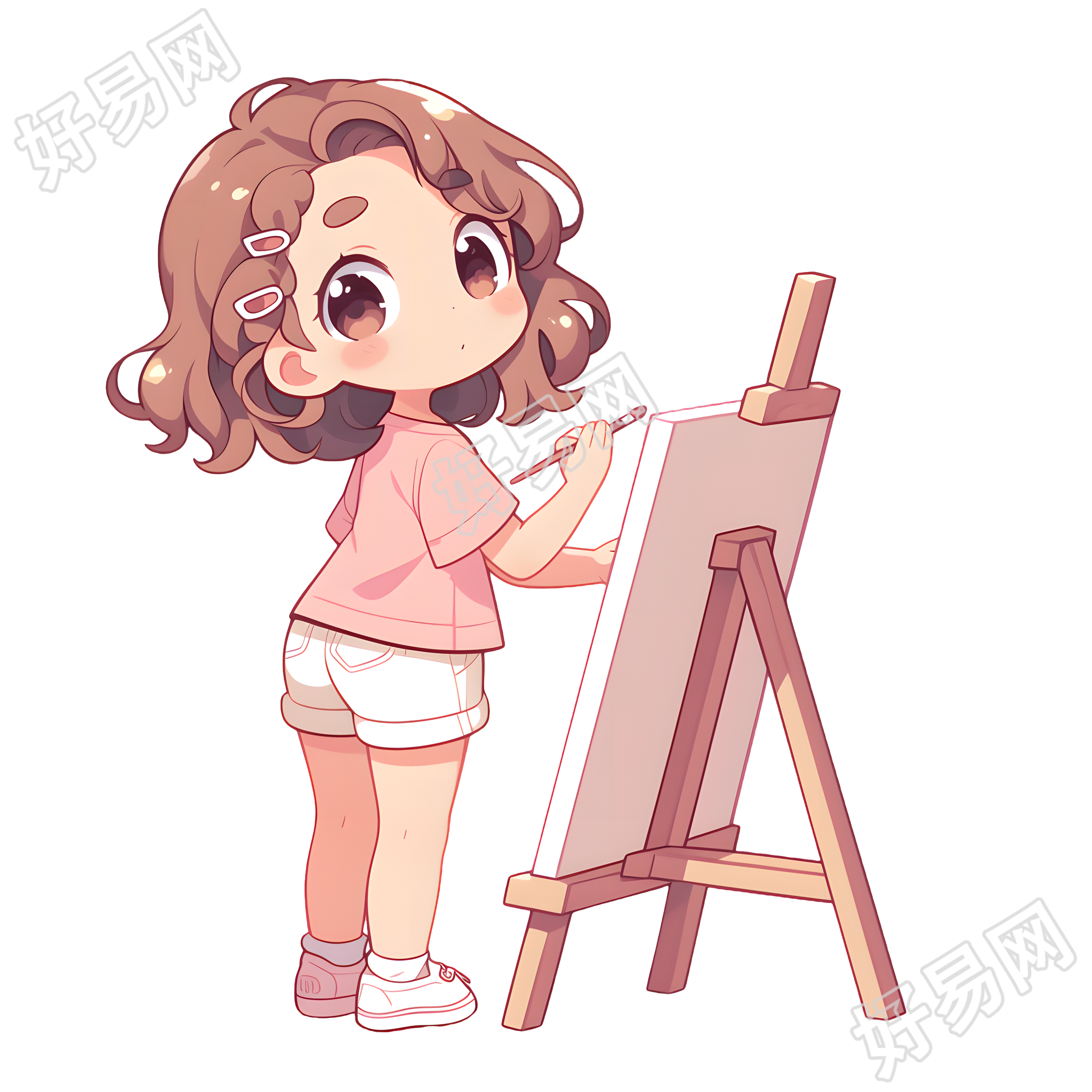 Q版人物绘画PNG素材
