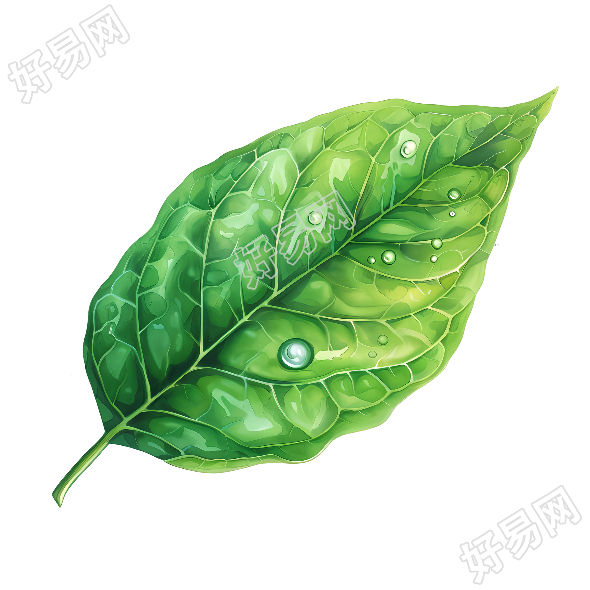 绿叶上的露水插图