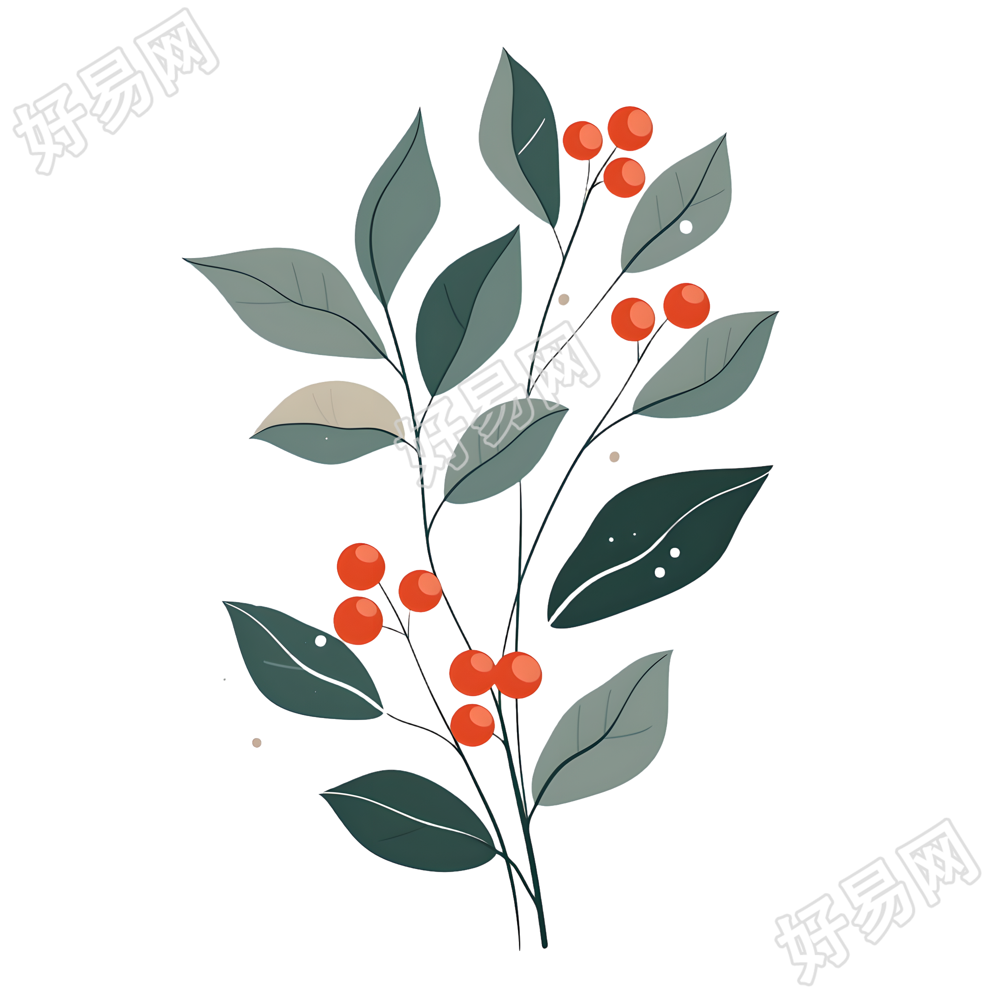 茱萸矢量艺术素材