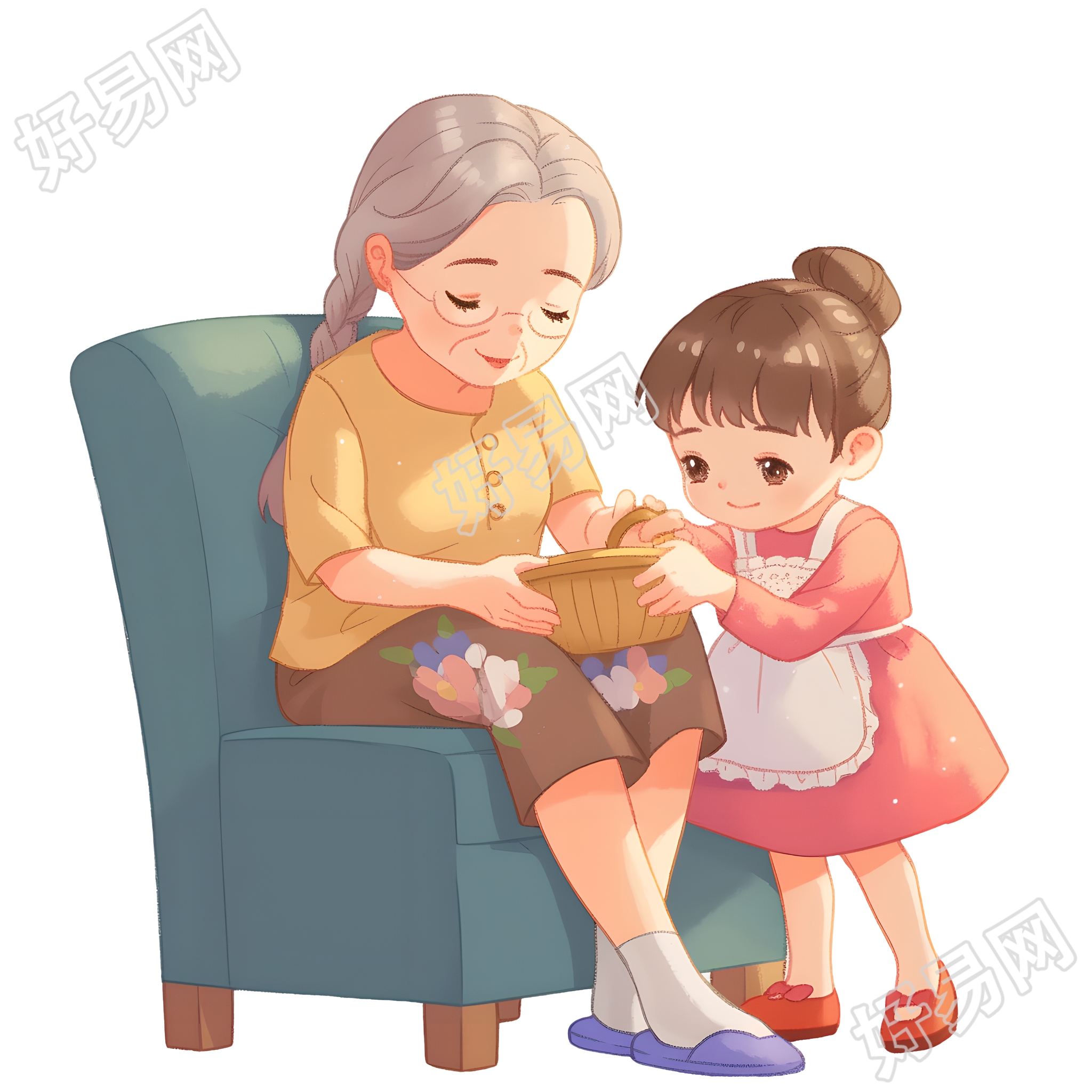 敬老创意设计插图
