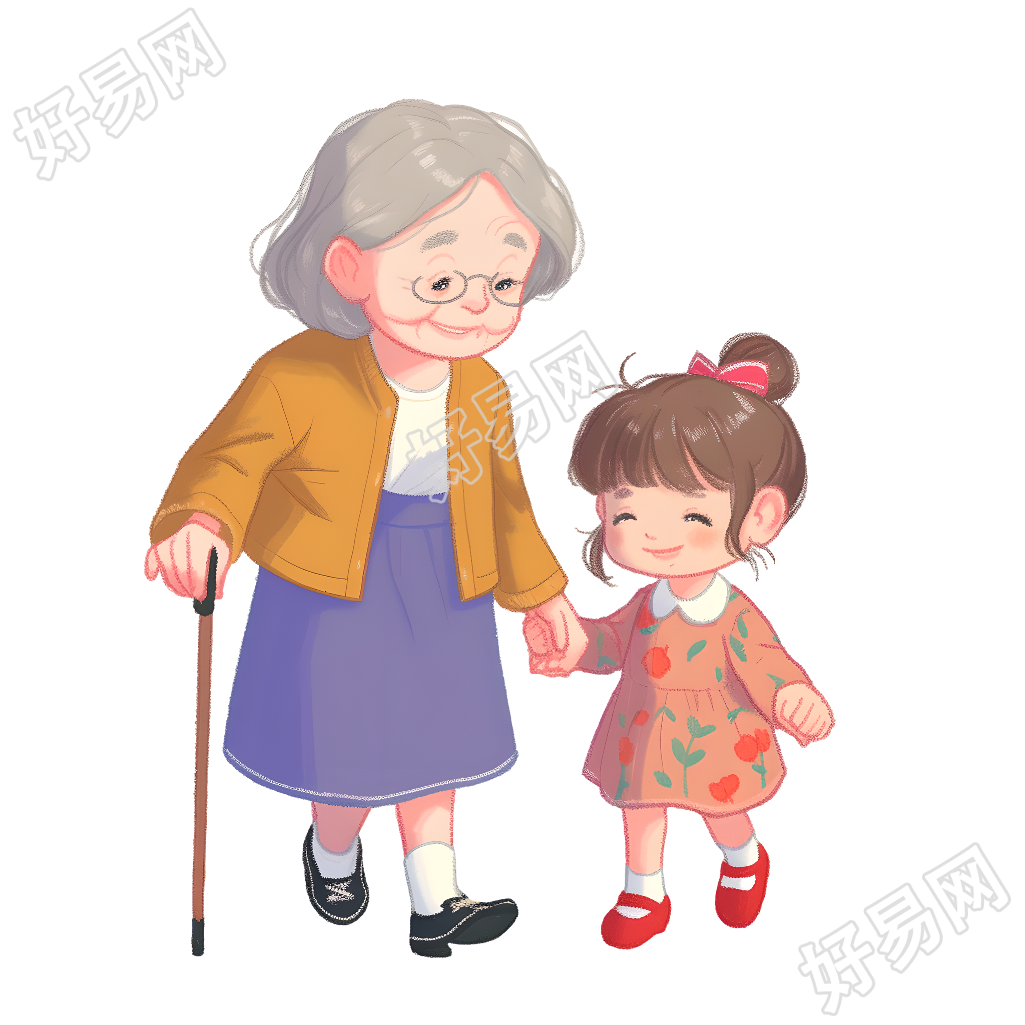 敬老可商用插画