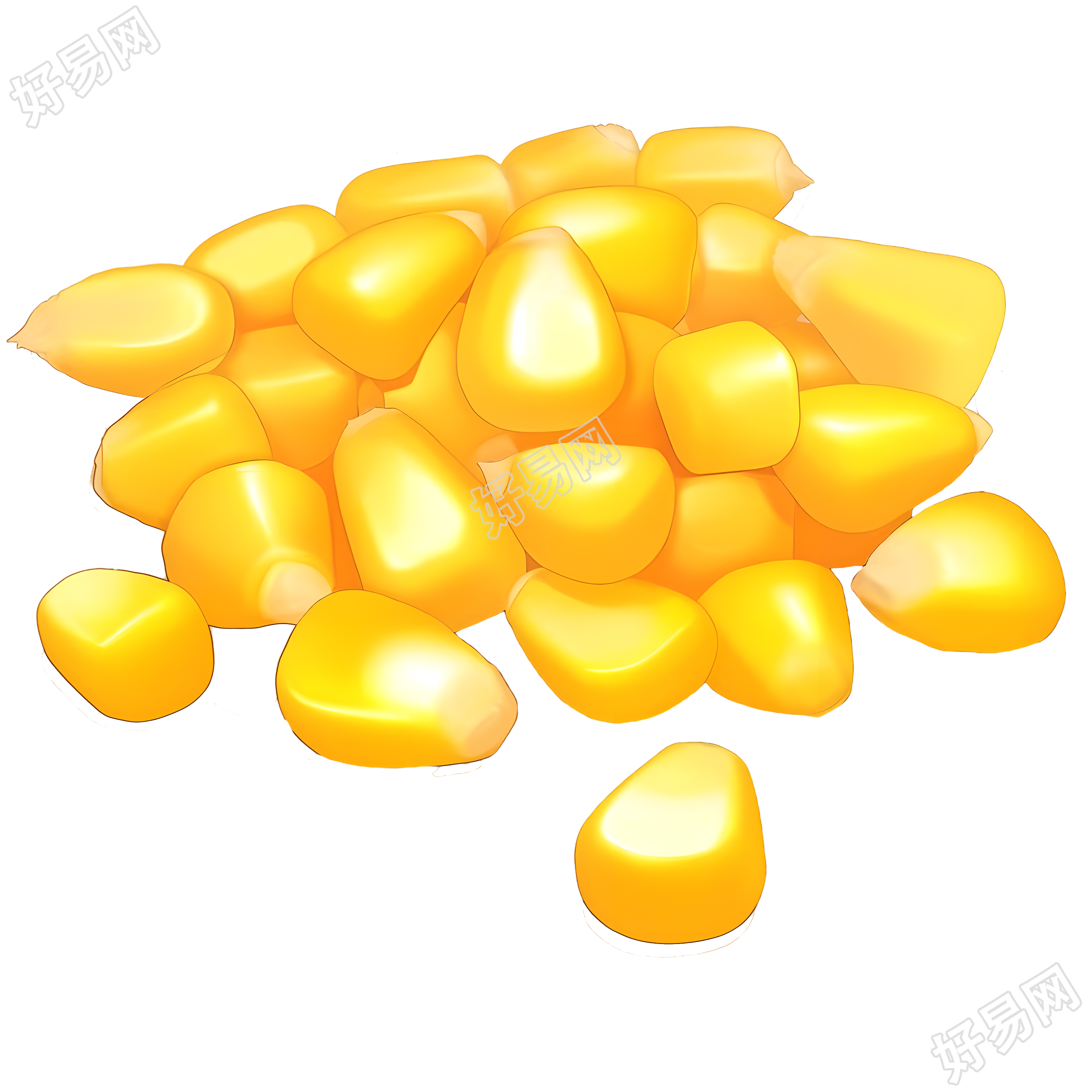 玉米高清矢量插画