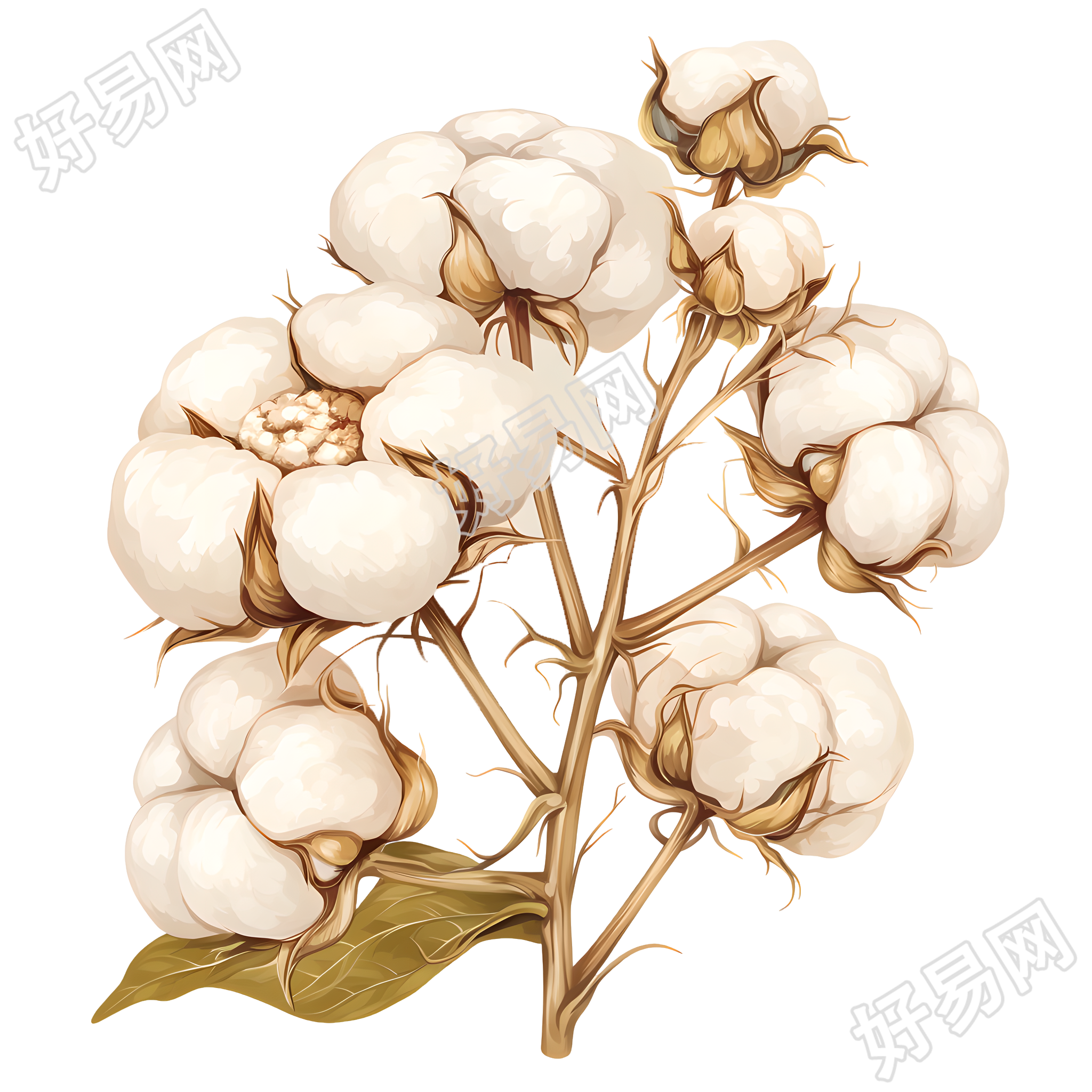 棉花插画设计元素