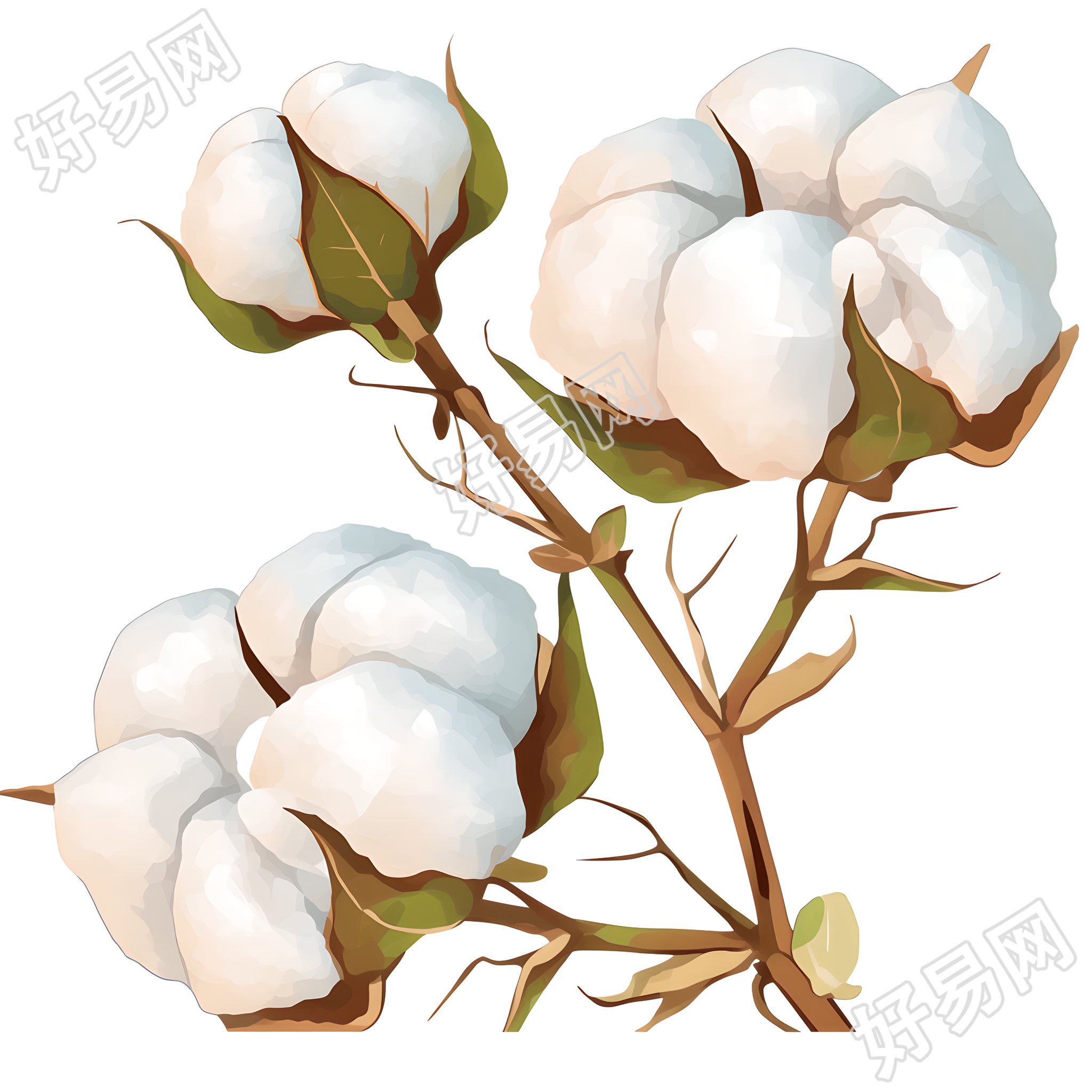 棉花卡通插画设计