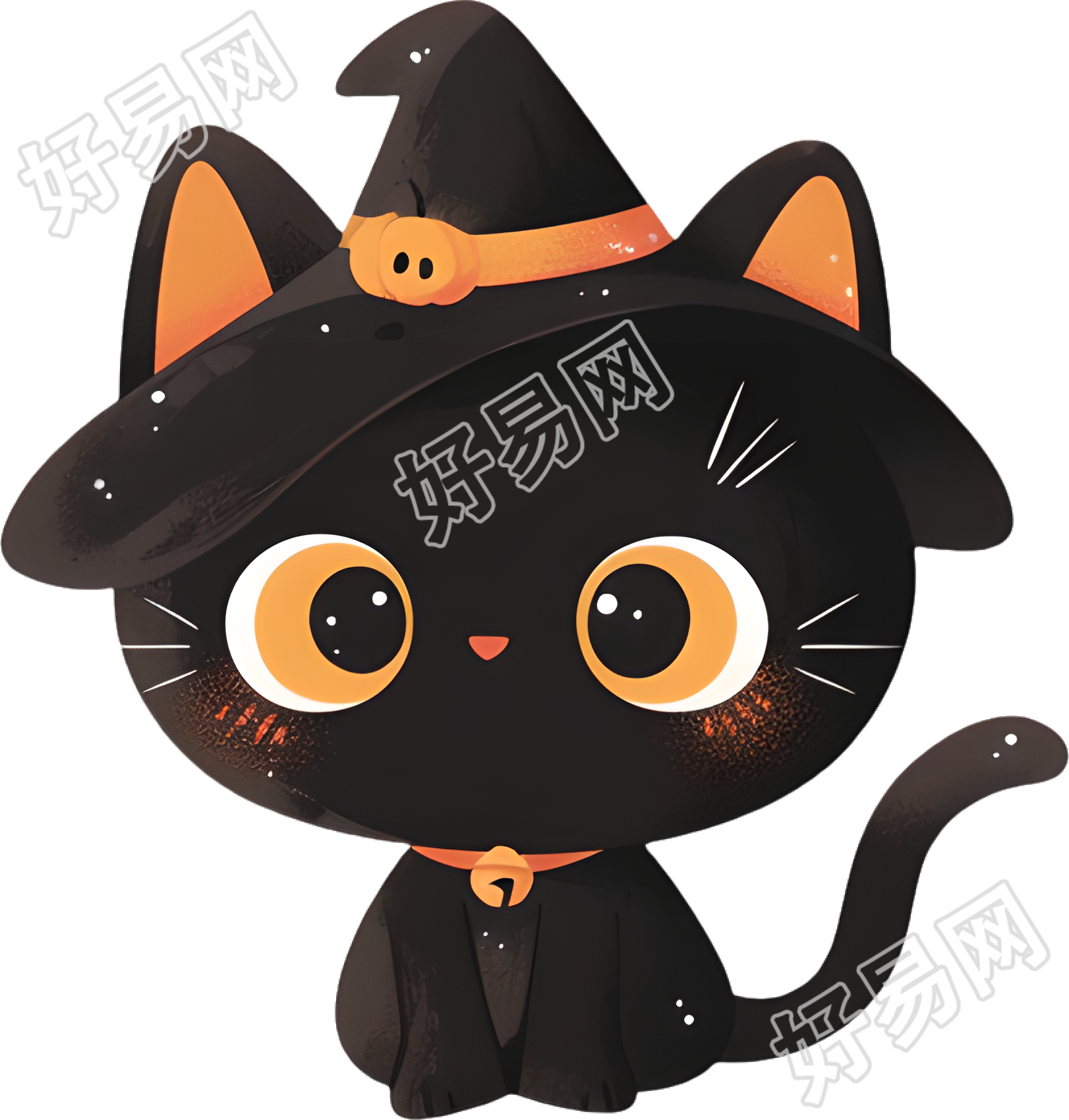 万圣节黑猫贴纸素材