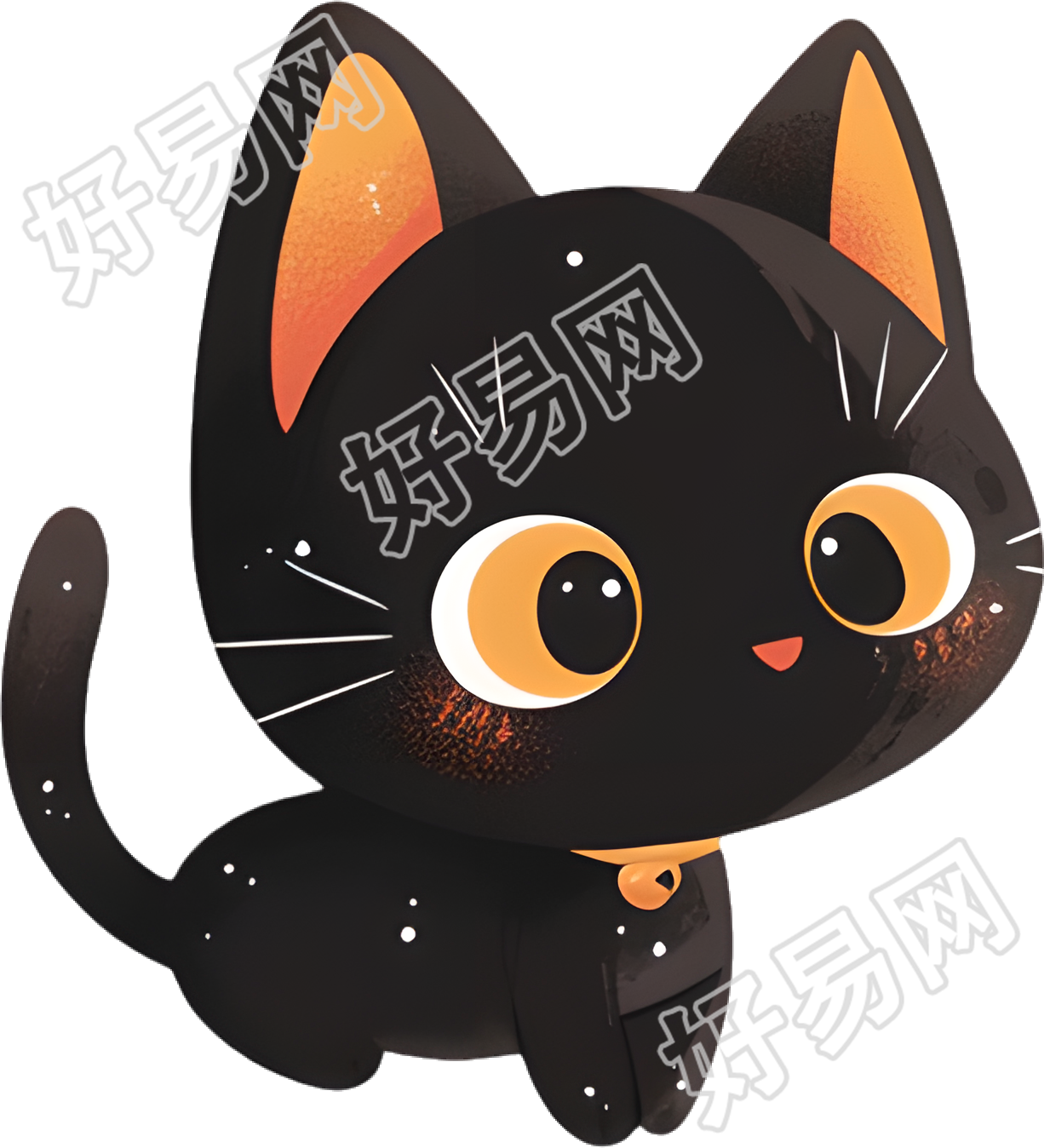 万圣节黑猫可爱插图