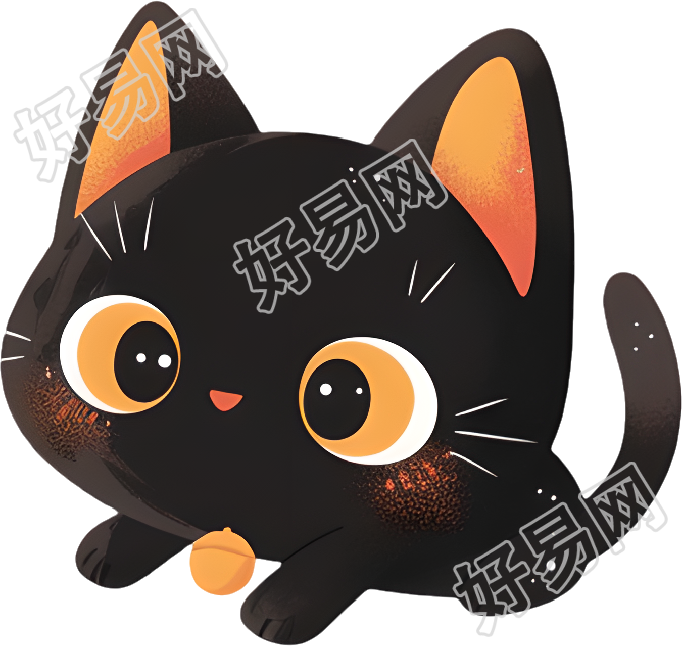 万圣节黑猫卡通插画