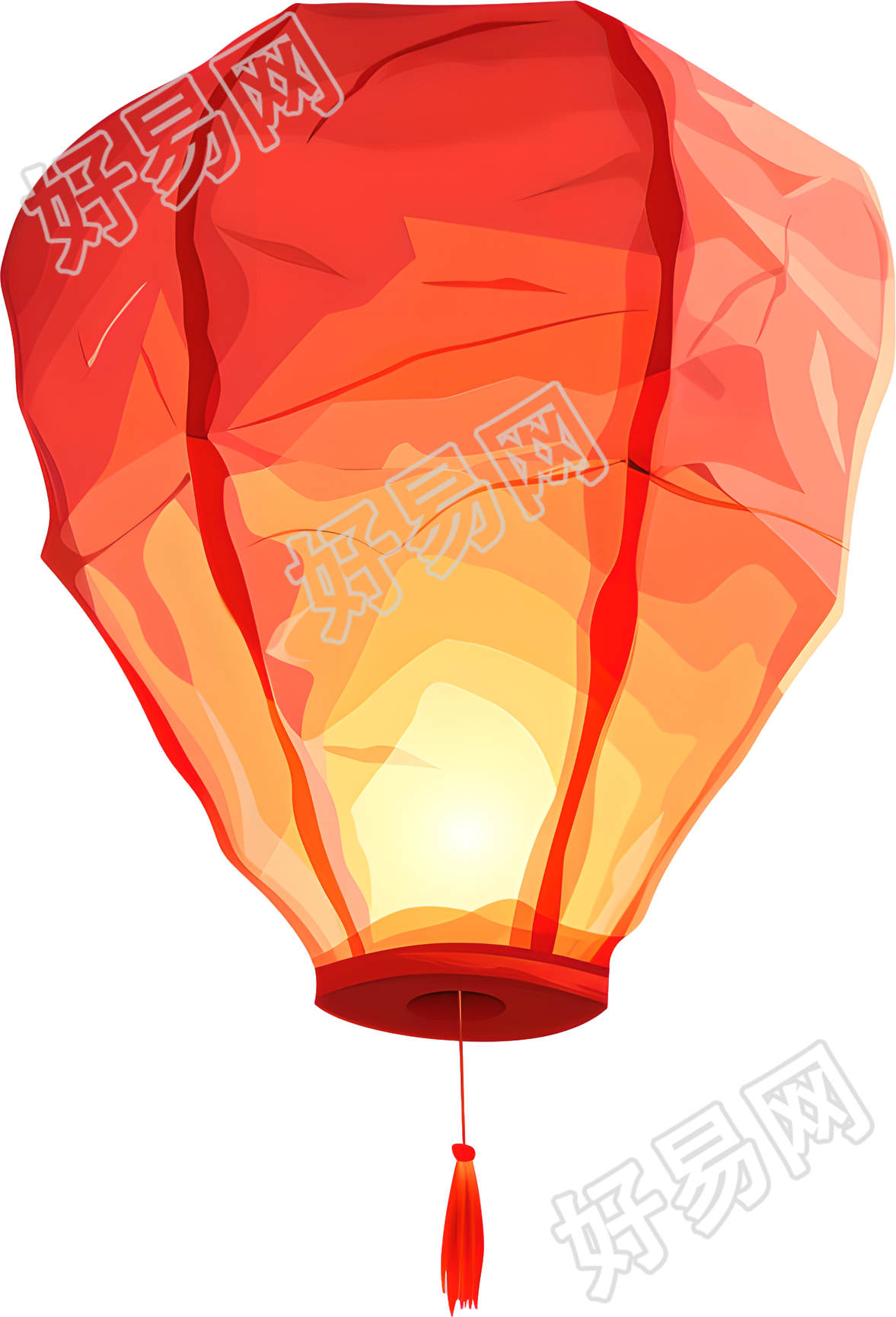 孔明灯可商用插画
