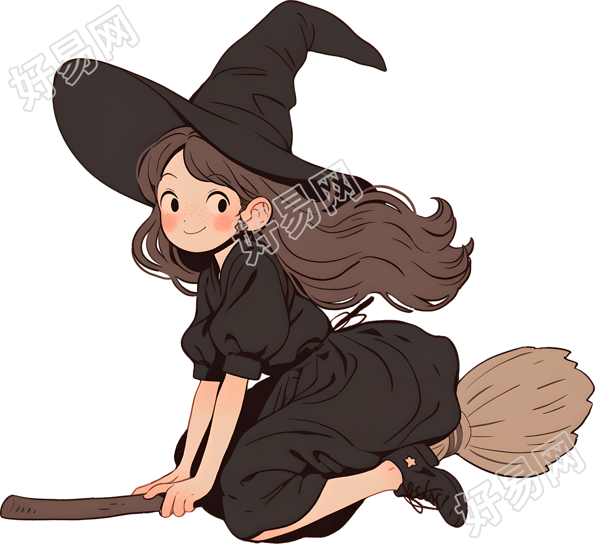 万圣节女巫贴纸素材