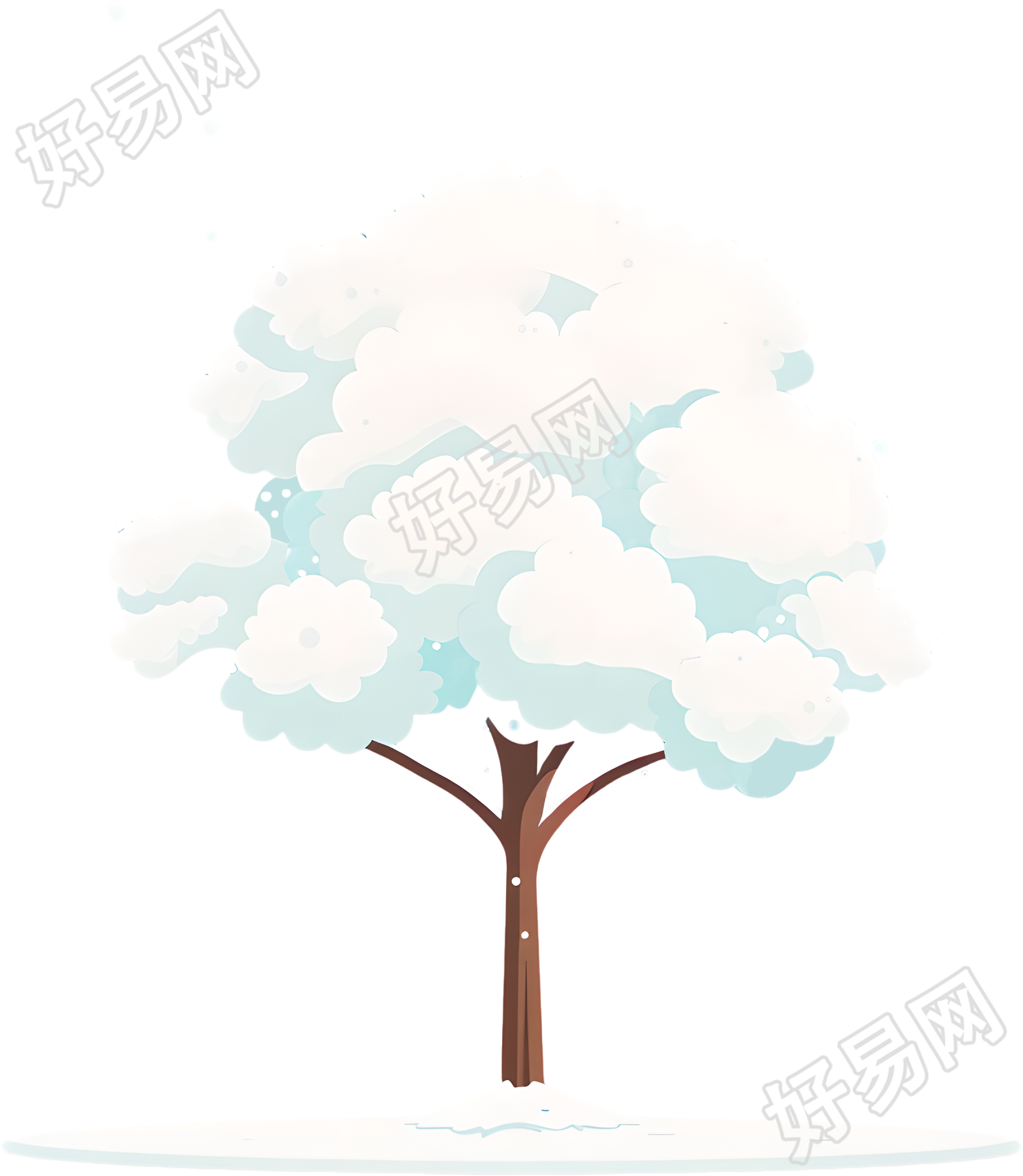 大雪树木元素