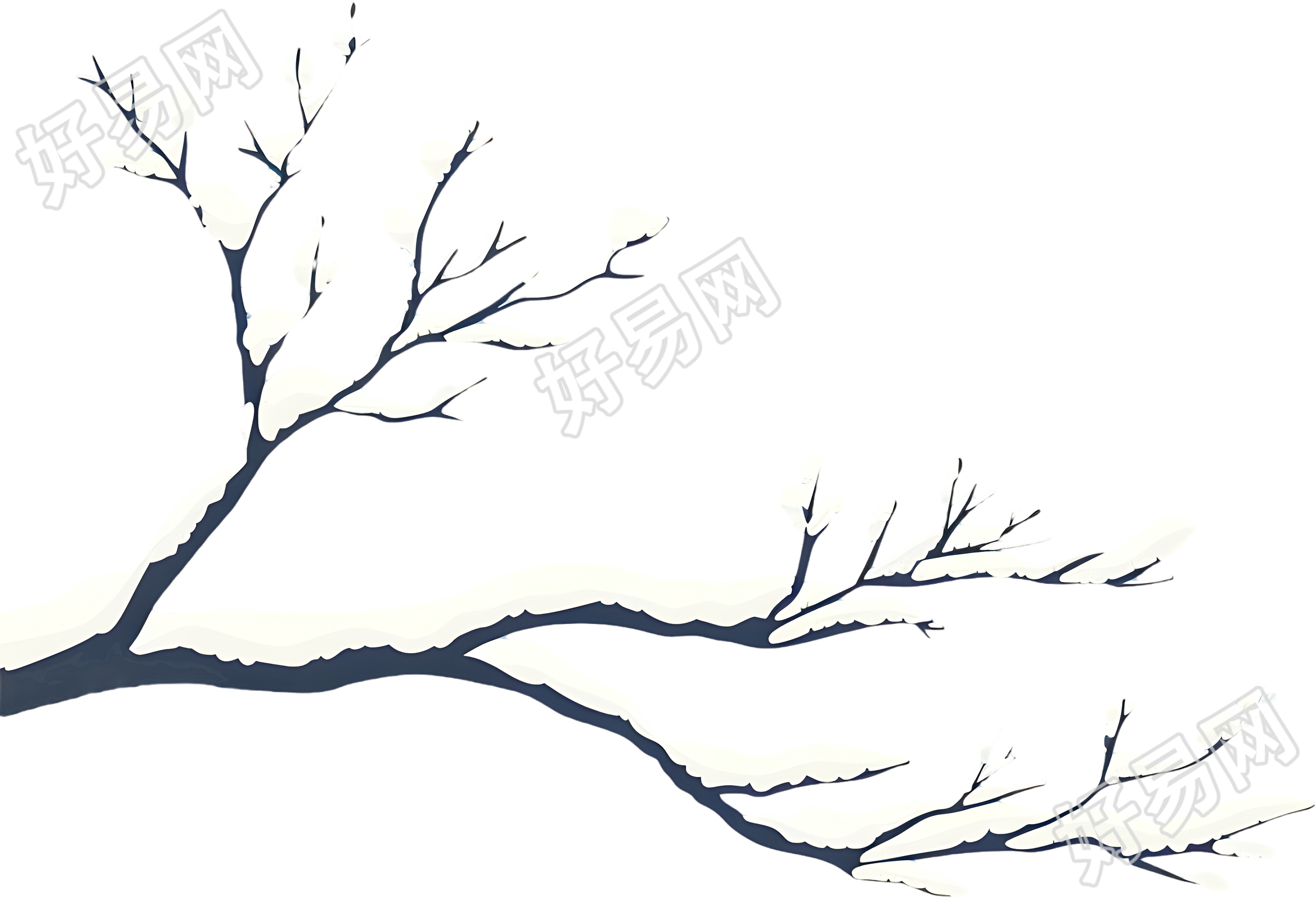 大雪树枝元素