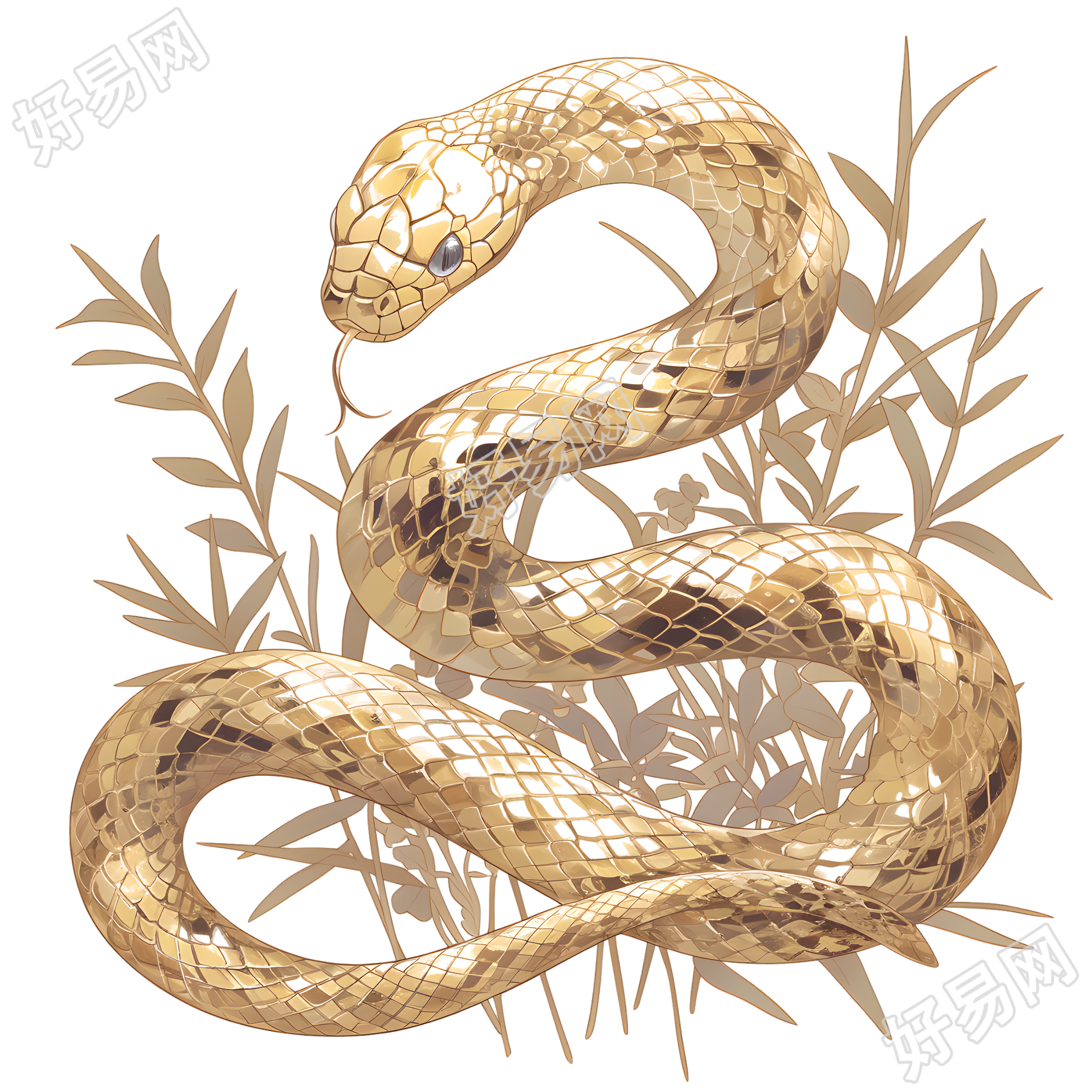 蛇年金蛇插图