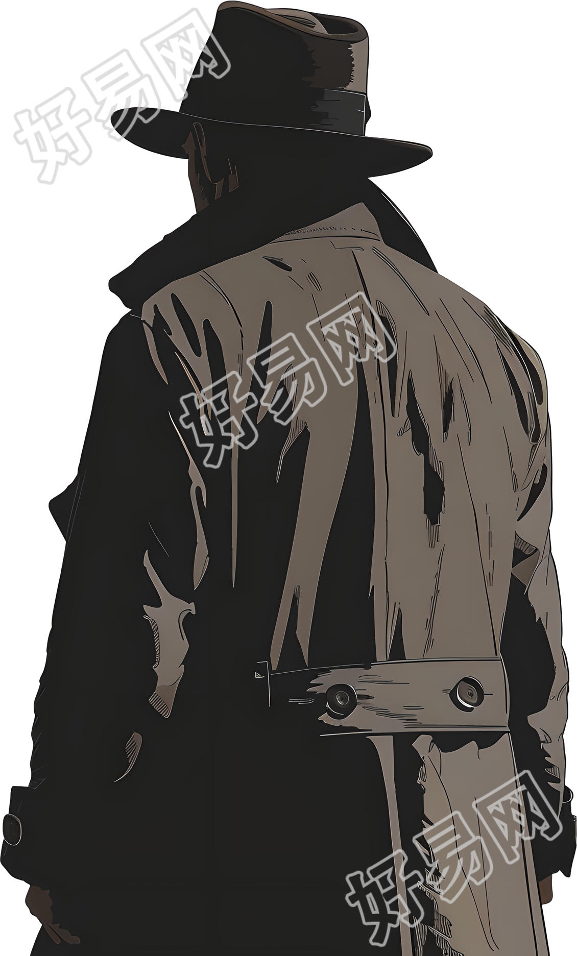 密室逃脱侦探剪影素材