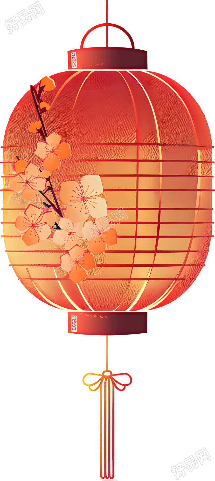 赏灯新年灯笼插画