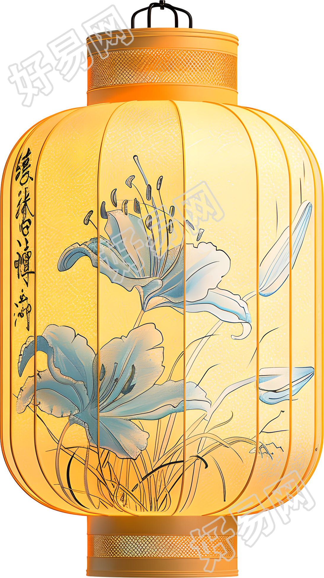 赏灯东方插画设计元素