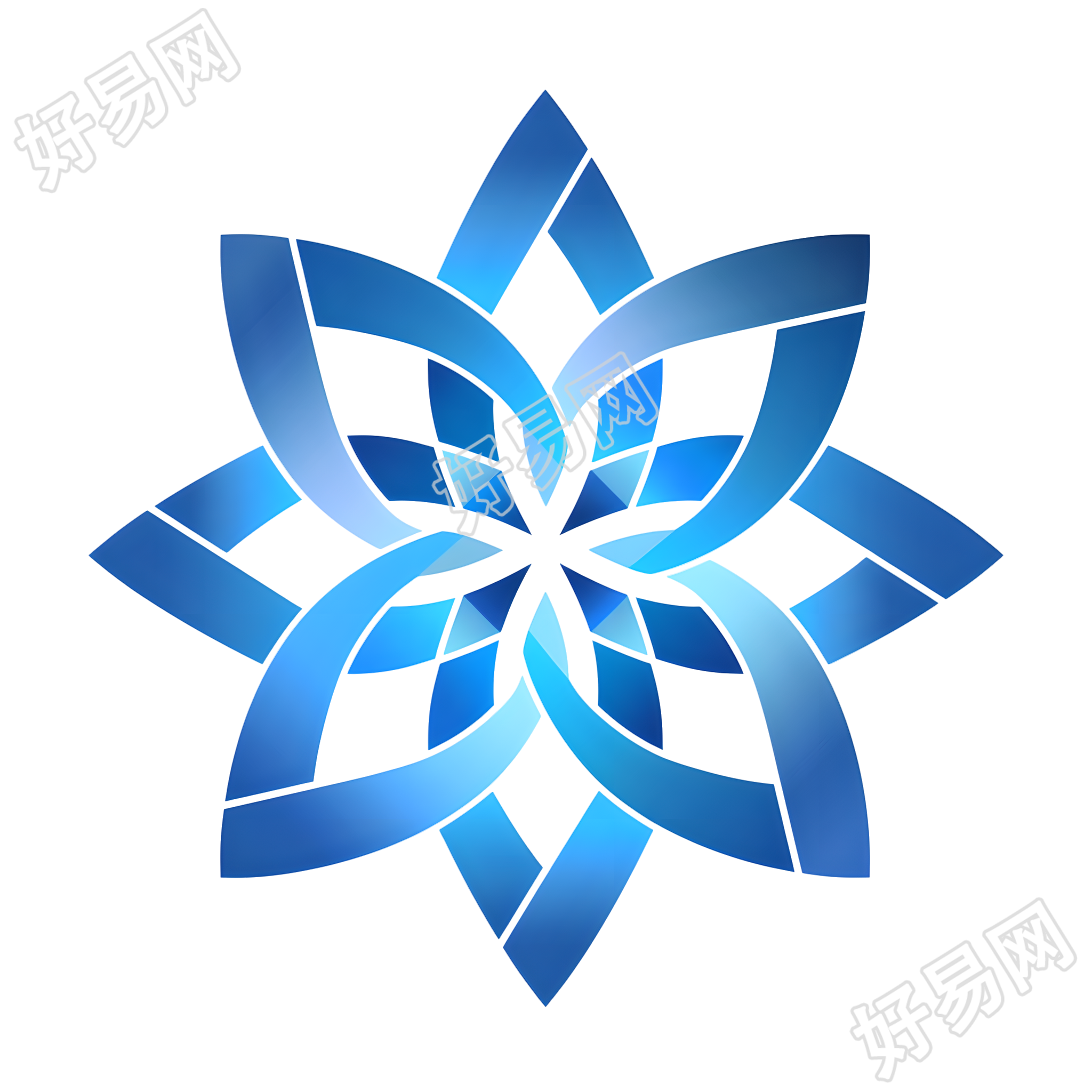 蓝色雪花PNG元素