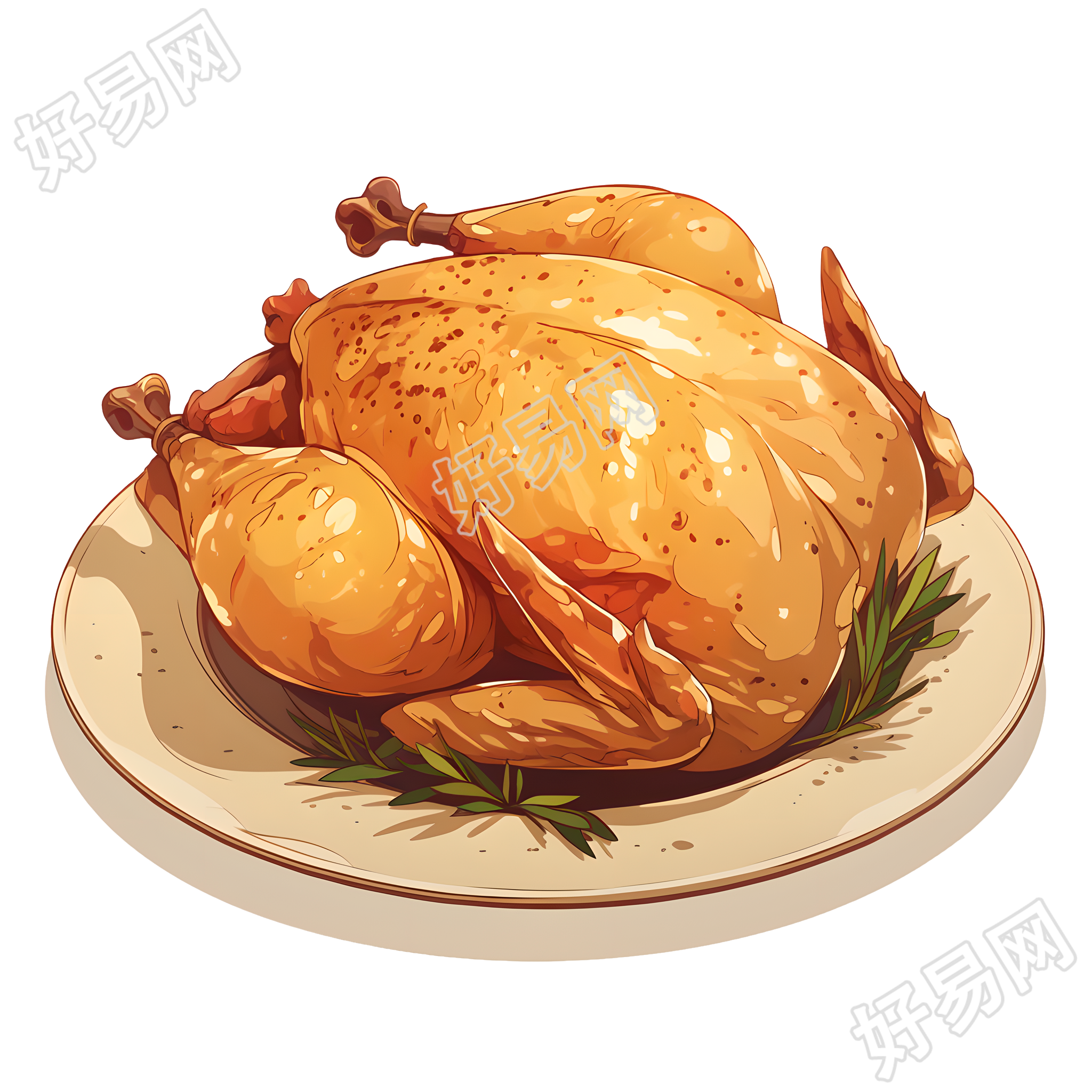美味烤火鸡素材