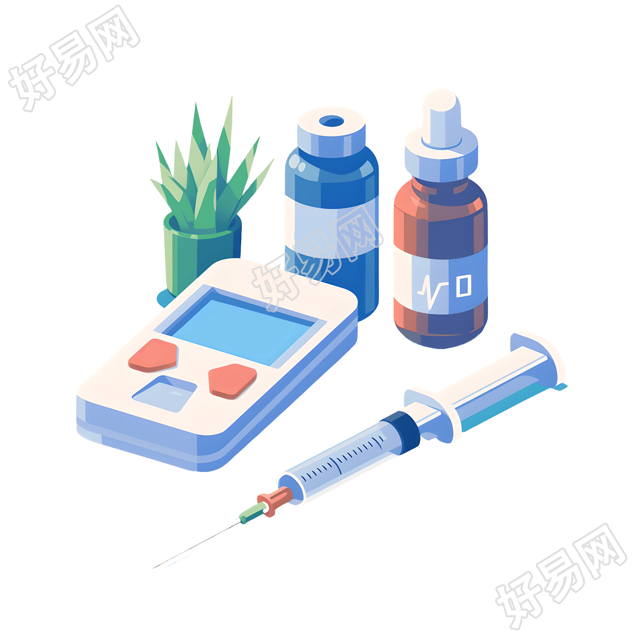 医疗针头平面插画