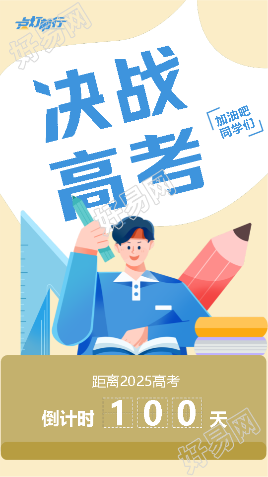 高三百日誓师卡通风格手机海报