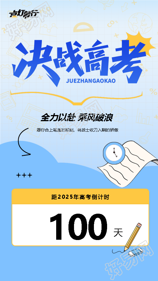 2025年高考倒计时100天手机海报