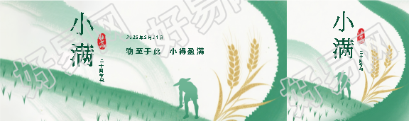 小满节气水稻插秧公众号封面图