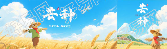芒种时节可爱稻草人公众号封面图