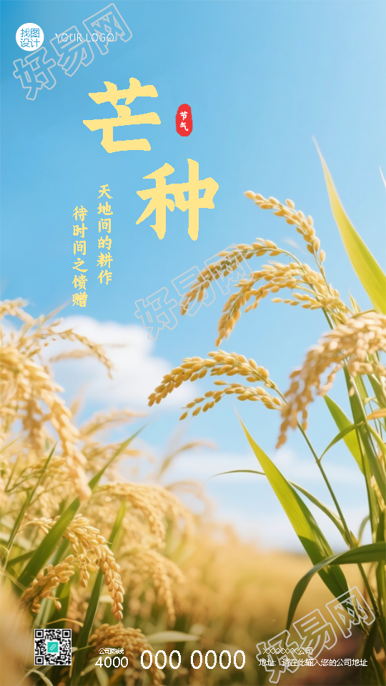 芒种气温升高万物生长手机海报