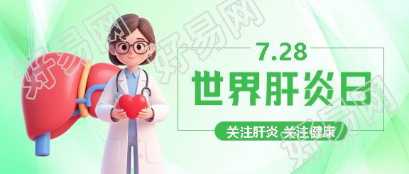 世界肝炎日3D风格微信公众号首图